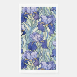 Art Nouveau blauwe iris servetten