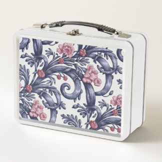 Art Nouveau Blauwe Roze Lunchbox