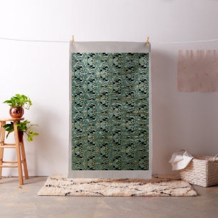 Art nouveau, blauwgroen, goud, patroon, belle épo stof