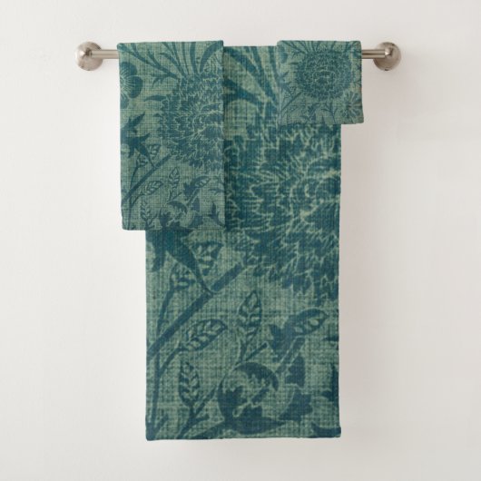 art Nouveau, blauwgroen, William Morris stijl, blo Bad Handdoek (Insitu)
