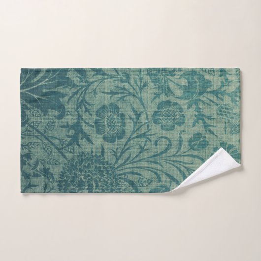 art Nouveau, blauwgroen, William Morris stijl, blo Bad Handdoek (Handdoek)