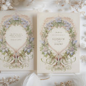 Art Nouveau Bliss - Pastel Bloemenbruiloft Kaart