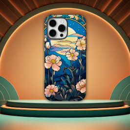 Art Nouveau-bloem geïnspireerd iPhone 16 Pro Max Hoesje