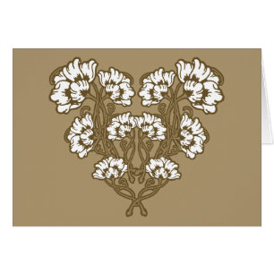 Art Nouveau Bloem Hart Tan