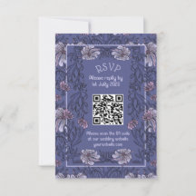 Art Nouveau bloem - RSVP kaart