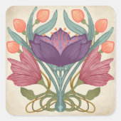 Art Nouveau bloem sticker (Voorkant)