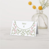 Art Nouveau Bloemen Groen en Roze Huwelijk (Achterkant)