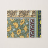 Art Nouveau bloemen kunst vintage klaprozen Legpuzzel (Horizontaal)