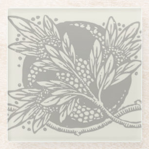 Art Nouveau Bloemen Minimalisme Glazen Onderzetter