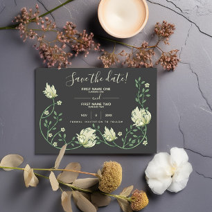  art nouveau bloemen redden de datum donker save the date