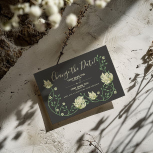 Art nouveau bloemen veranderen de datumkaart save the date