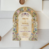 Art Nouveau Bloemenbruiloft Kaart