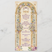 Art Nouveau Bloemenbruiloft Menu (Voorkant)