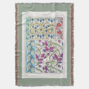Art nouveau bloemendistel textiel art verneuil deken