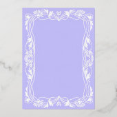 Art nouveau bloemenframe folie uitnodiging (Achterkant)