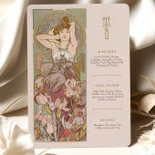 Art Nouveau Bloemengodin Menu Kaart