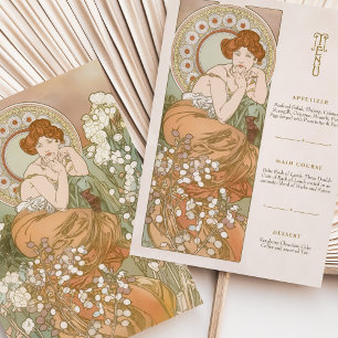 Art Nouveau Bloemengodin Menu Kaart