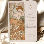 Art Nouveau Bloemengodin Menu Kaart