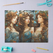  Art Nouveau Bloemengodin Victoriaans Boho Tissuepapier (Craft)