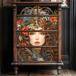  Art Nouveau Bloemengodin Victoriaans Boho Tissuepapier