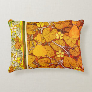 Art nouveau bloemenkalebas elegante herfst sinaasa accent kussen