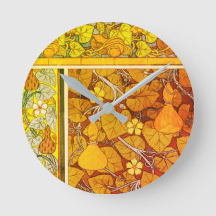 Art nouveau bloemenkalebas elegante herfst sinaasa ronde klok