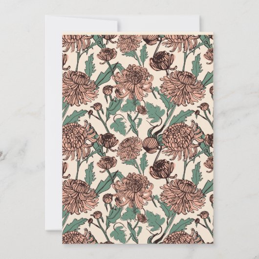 Art Nouveau Bloemenkalligrafie Uitnodiging (Achterkant)