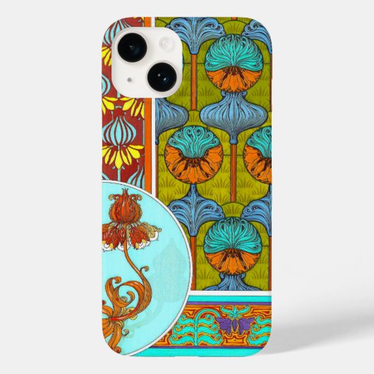 Art nouveau bloemenkunst verneuil textielkunst Case-Mate iPhone case (Achterkant)
