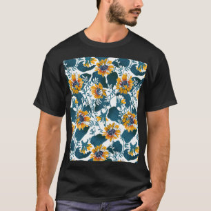 Art Nouveau, bloemenmotief. T-shirt