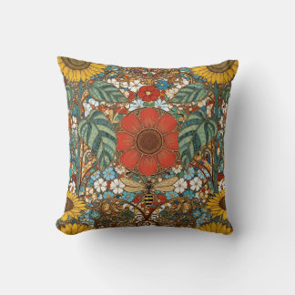 Art Nouveau bloementuin – Zonnebloemen, Bij Kussen