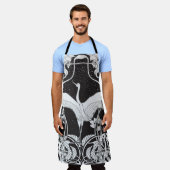 Art Nouveau: Bloemenvogelillustratie Schort (Gedragen)