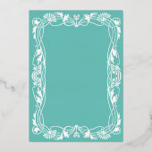 Art nouveau bloemframe folie uitnodiging (Achterkant)