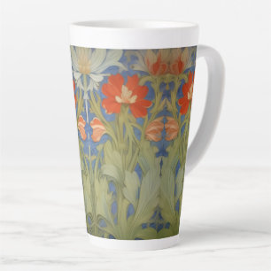 Art nouveau bloemmotief latte mok