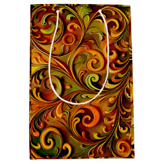 Art Nouveau bloemontwerp Medium Cadeauzakje