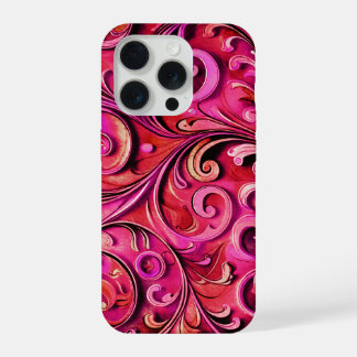 Art Nouveau bloemontwerp Roestige Roos iPhone 15 Pro Hoesje