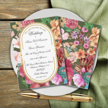 Art Nouveau bloemrijke kalligrafie uitnodiging