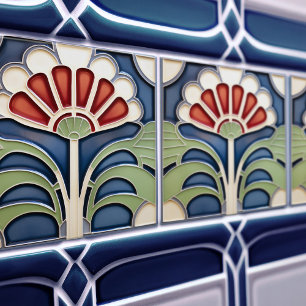 Art Nouveau Bloom Bloem Keramiek Tegels Tegeltje