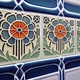 Art Nouveau Bloom Bloem Keramiek Tegels Tegeltje