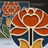 Art Nouveau Bloom Floral Ceramic Tile Tegeltje