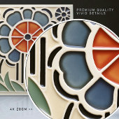 Art Nouveau Bloom Floral Ceramic Tile Tegeltje