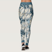  Art Nouveau, Blue Garden Iris Flowers Leggings (Achterkant)