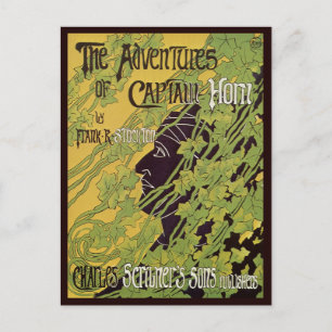  Art Nouveau Book, Kapitein Horn Adventures Briefkaart