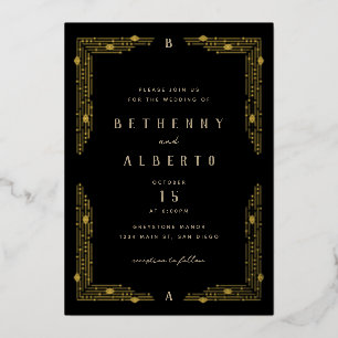 Art Nouveau Border Folie Uitnodiging