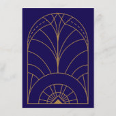 Art Nouveau Botanique Floral Blue Menu (Dos)