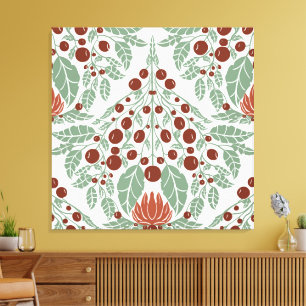 Art Nouveau Botanisch- bloemenschelp Canvas Afdruk