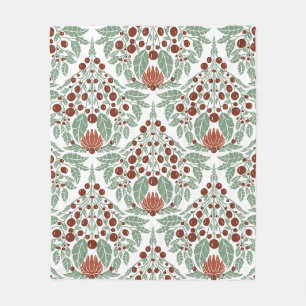 Art Nouveau Botanisch- bloemenschelp Fleece Deken
