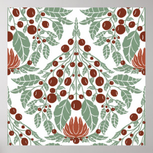 Art Nouveau Botanisch- bloemenschelp Poster