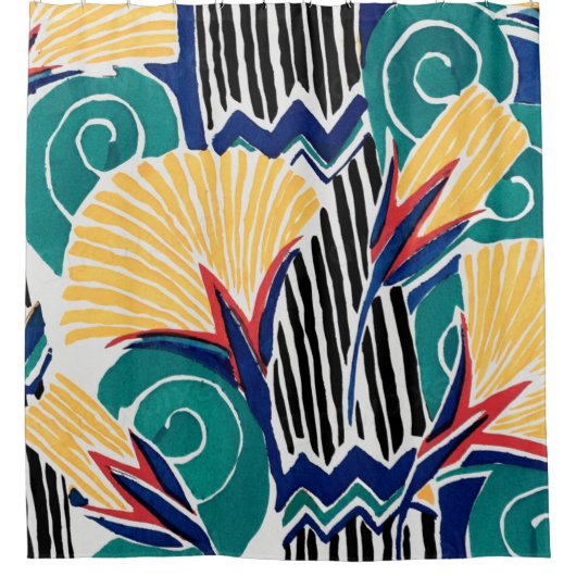 Art Nouveau botanisch ontwerp Douchegordijn (Voorkant)