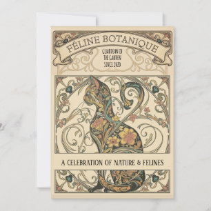 Art Nouveau Botanische Katachtige Sierkunst