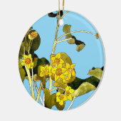 Art nouveau boterbloem keramisch ornament (Links)